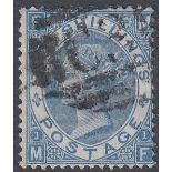 STAMPS GREAT BRITAIN : 1867 2/- Pale Blue fine used lettered (MF) SG 120
