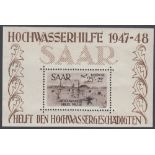 STAMPS GERMANY SAAR 1948 25f + 25f Luftpost minisheet,