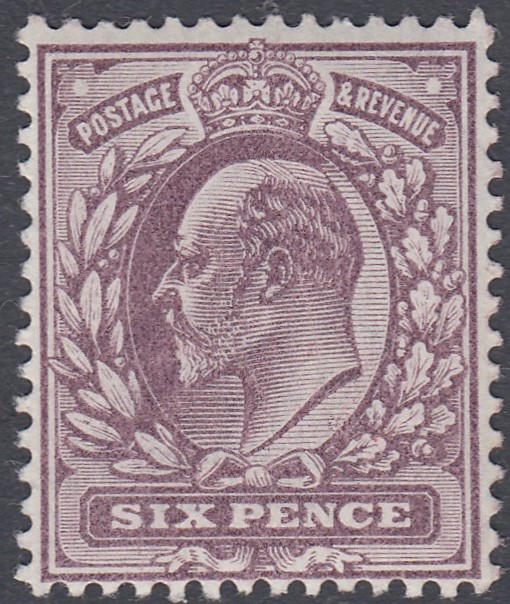 STAMPS GREAT BRITAIN : 1902 6d Slate Purple,