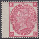 STAMPS GREAT BRITAIN : 1870 3d Rose Plate 6,