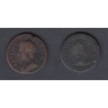 COINS : Two early Fathings, Charles II a