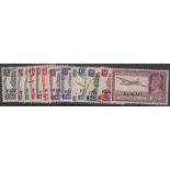 STAMPS KUWAIT - 1945 over printed set of 13 to 14a fine used (the 9p is mint) SG 52-63 Cat £170