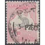 STAMPS AUSTRALIA - 1915 10/- grey and pale aniline pink,