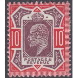 STAMPS GREAT BRITAIN - 1911 10d dull reddish purple and aniline pink,