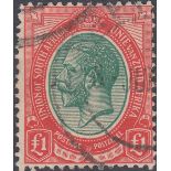 STAMPS SOUTH AFRICA - 1916 £1 Green and Red,