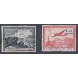 STAMPS FRANCE - 1941 Legions of French Volunteers Against Bolshevism set of 2 airmail stamps ,