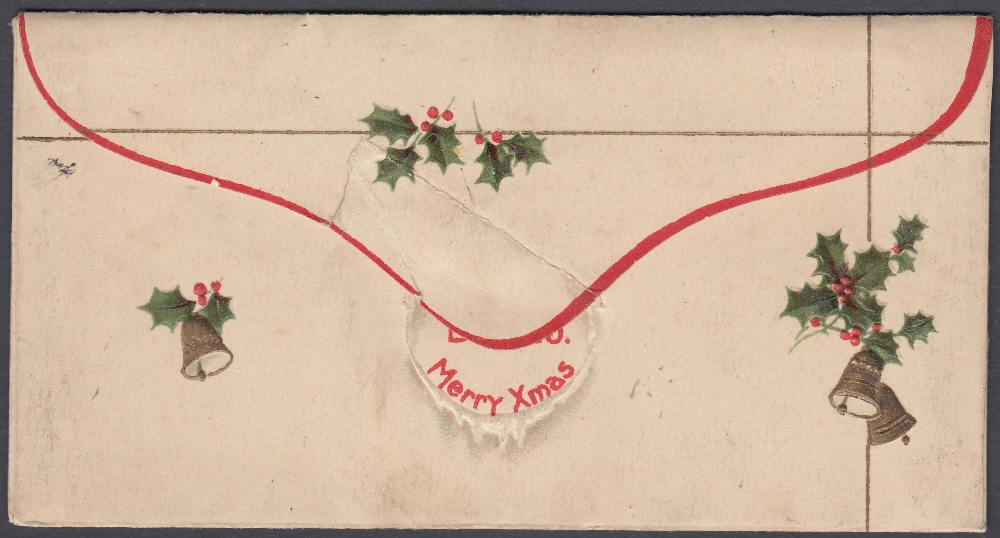 STAMPS GREAT BRITAIN - 1913 GV small envelope and greetings card " Merry Xmas" very attractive - Image 2 of 2