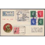 STAMPS POSTAL HISTORY - 1937 Atlantic Air Service cover with GVI low values used on first day of