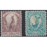 STAMPS - NEW SOUTH WALES 1902 1/- and 2/6 mounted mint SG 324-6 Cat £123