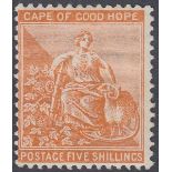 STAMPS CAPE OF GOOD HOPE 1893 5/- Brown Orange,