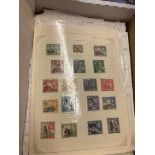 STAMPS - BRITISH COMMONWEALTH, box with mint and used on 'old-time' album pages, stock pages etc.