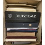 STAMPS - WORLD, large box with eleven albums, stockbooks or folders.