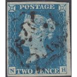 STAMPS GREAT BRITAIN - 1840 2d blue plate 1 lettered (NH),