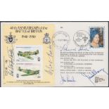 AUTOGRAPHS POSTAL HISTORY - Battle of Britain anniversary flown RAF cover, signed by Douglas Bader,