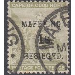 STAMPS MAFEKING - 1/- on 4d Sage Green,