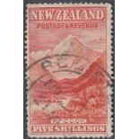 STAMPS NEW ZEALAND 1898 5/- Mount Cook fine used cat £475