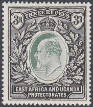 STAMPS EAST AFRICA & UGANDA, 1904 EDVII 3r green & black, wmk Mult Crown CA, lightly M/M, SG 28.