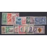 STAMPS SARAWAK 1955 QEII complete set of 15 values to $5, fine U/M, SG 188-202.