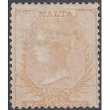 STAMPS MALTA 1860 1/2d Buff No wmk,