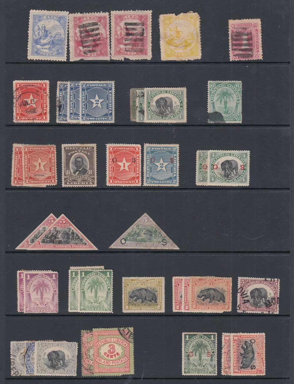 STAMPS Two stock folders with stamps from Lebanon and Liberia, mint and used. - Image 2 of 4