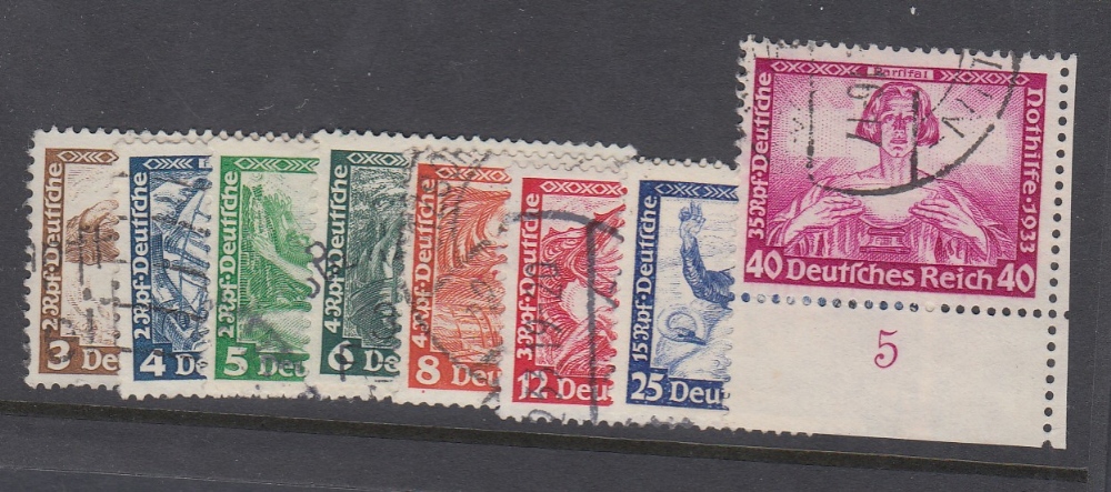 STAMPS GERMANY 1933 Welfare Fund set of 9,
