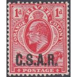 ORANGE FREE STATE, 1905 Railway Official Stamp, 1d scarlet optd 'C.S.A.R.', lightly M/M, SG RO2.