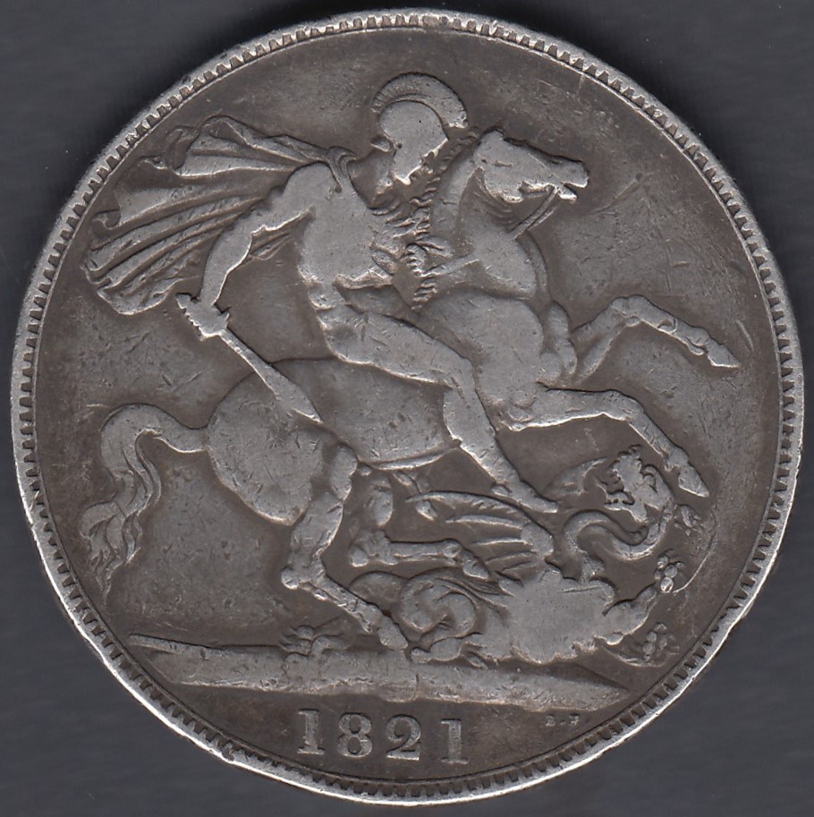 COINS 1821 George IV Silver Crown in good collectable condition. - Image 2 of 2