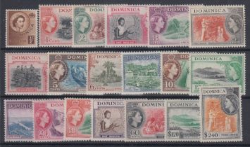 STAMPS DOMINICA 1954-62 mounted mint set of 19 cat £85