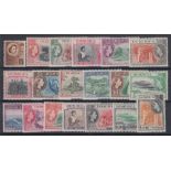 STAMPS DOMINICA 1954-62 mounted mint set of 19 cat £85