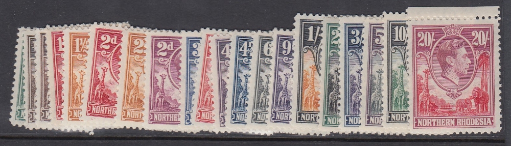 STAMPS Northern Rhodesia 1938 lightly mounted mint set to 20/- SG 25-45 Cat £250