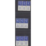 STAMPS GREAT BRITAIN 1953 1d ultramarine unmounted mint booklet panes with printed labels (3