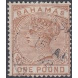 STAMPS BAHAMAS 1884 £1 Venetian Red,