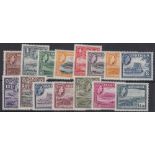 STAMPS ANTIGUA 1953 QEII complete set of 15 values, M/M, SG 120a-34.