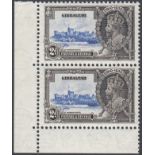 STAMPS GIBRALTAR 1935 Silver Jubilee, 2d fine lightly M/M corner marginal pair,