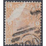 STAMPS GREAT BRITAIN 1876 8d Orange,