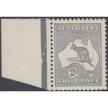 STAMPS AUSTRALIA 1915-27 2d silver-grey marginal Kangaroo, Die IIA, lightly M/M, SG 35d.