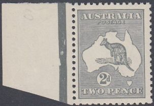 STAMPS AUSTRALIA 1915-27 2d silver-grey marginal Kangaroo, Die IIA, lightly M/M, SG 35d.