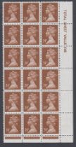 STAMPS GREAT BRITAIN FORGED 24p mint part sheet block of 18