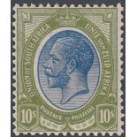 STAMPS SOUTH AFRICA 1913-24 GV 10/- deep blue & olive green, lightly M/M, SG 16.