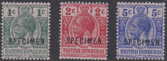 STAMPS BRITISH HONDURAS 1915 Specimen set unmounted mint Sg 111s-113s