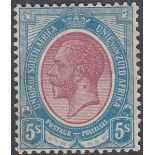 STAMPS SOUTH AFRICA 1913-24 GV 5/- purple & blue, fine M/M, SG 15.