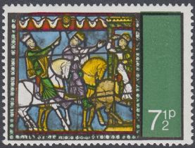 STAMPS GREAT BRITAIN 1971 Xmas 7 1/2p unmounted mint example with MISSING GOLD HEAD, scarce error.