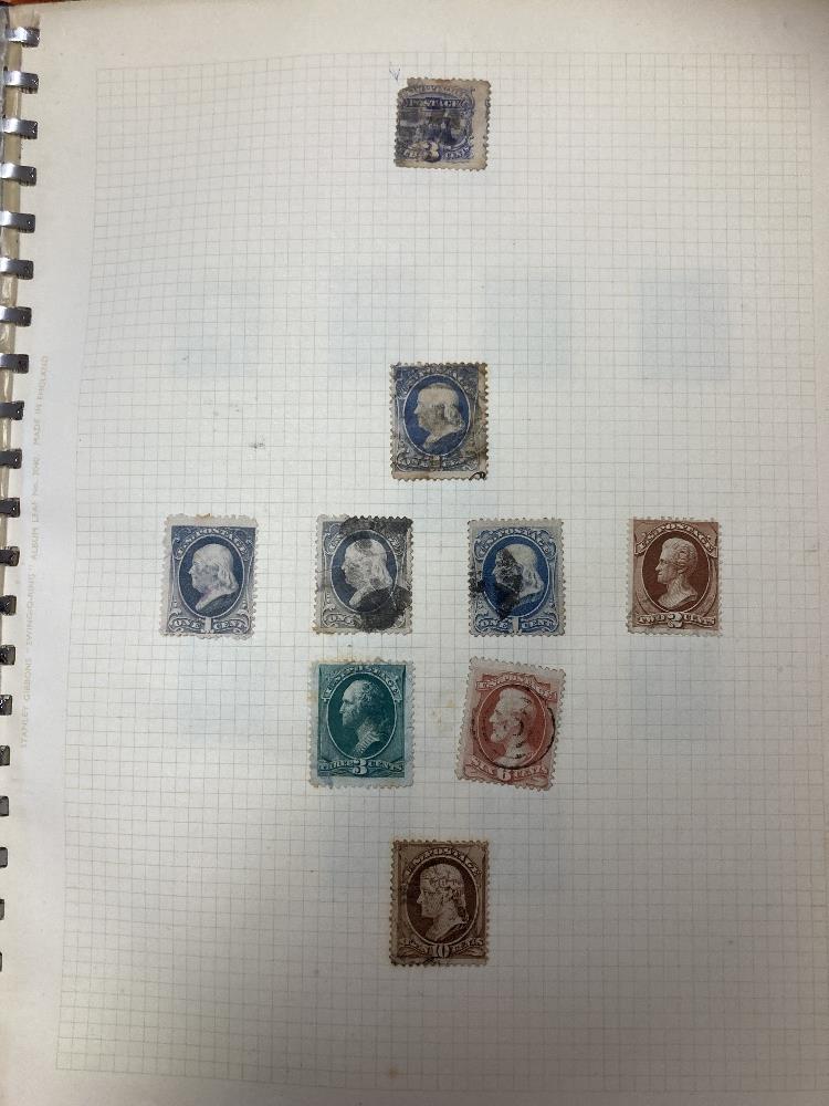 STAMPS USA Box with eight albums or stockbooks with mostly used 19th century issues. - Image 6 of 9