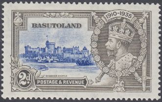STAMPS BASUTOLAND 1935 Silver Jubilee, 2d lightly M/M with 'Dot to left of Chapel' variety, SG 12g.
