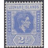 STAMPS LEEWARD ISLANDS 1942 2 1/2d fine mounted mint with unlisted variety "defective L in Leeward"