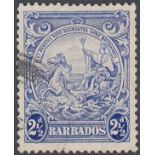 STAMPS BARBADOS 1938 2 1/2d ultramarine fine used with 'Mark on Ornament' variety, SG 251a.