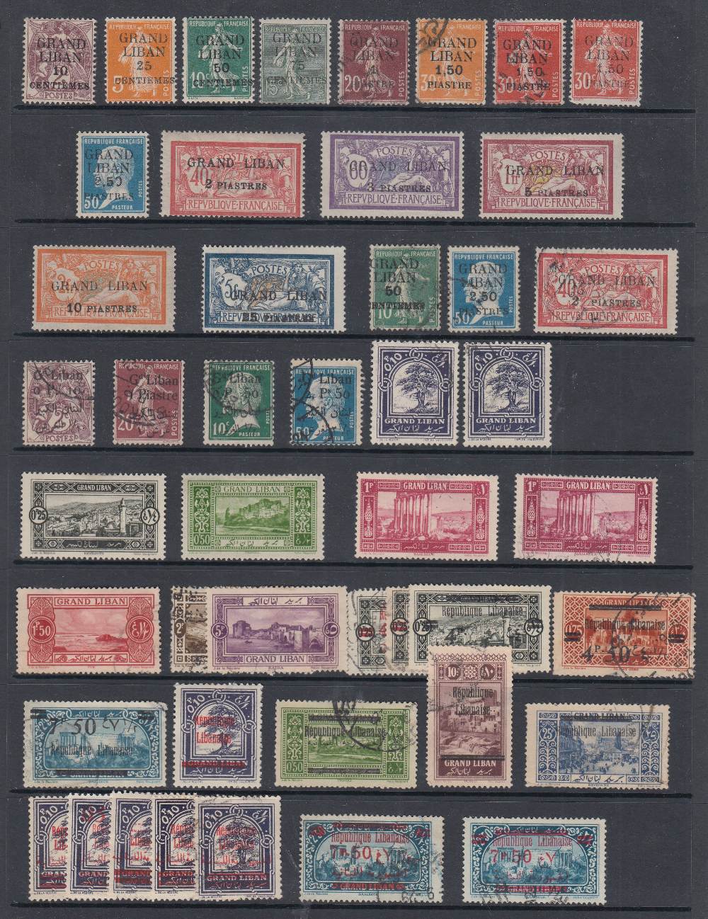 STAMPS Two stock folders with stamps from Lebanon and Liberia, mint and used. - Image 4 of 4