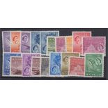STAMPS SEYCHELLES 1954 QEII complete set of 19 values to 10r, fine & very lightly M/M, SG 174-88.