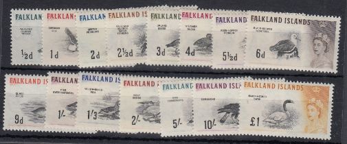 STAMPS FALKLANDS 1960 QEII, Birds complete set of 15 values to £1, superb U/M,