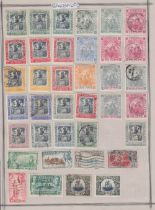STAMPS BARBADOS Mint and used selection on 2 album pages with values to 1/-